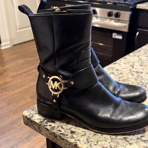Michael Kors Black Leather Ankle Boots